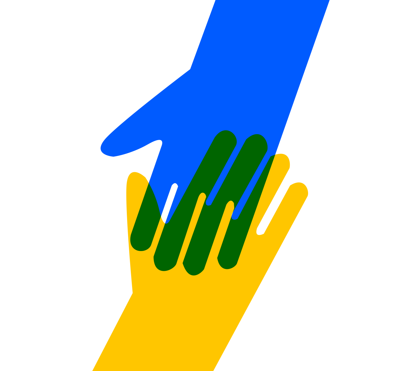 Colorful hands representing unity